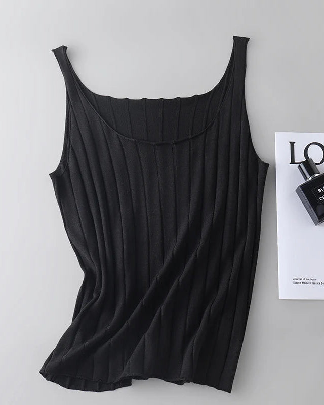 Soft Knit Silk-Blend Sleeveless Vest
