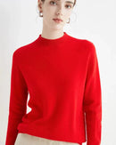 Basic Style Round Neck Wool Jumper
