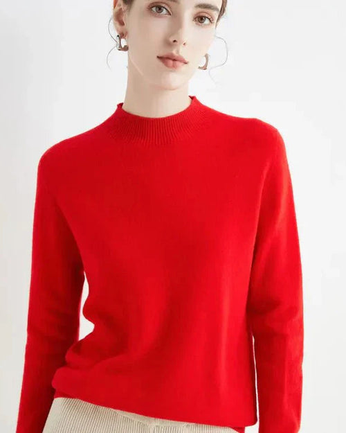 Basic Style Round Neck Wool Jumper