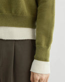 Contrast Trim V-Neck Knit Cardigan