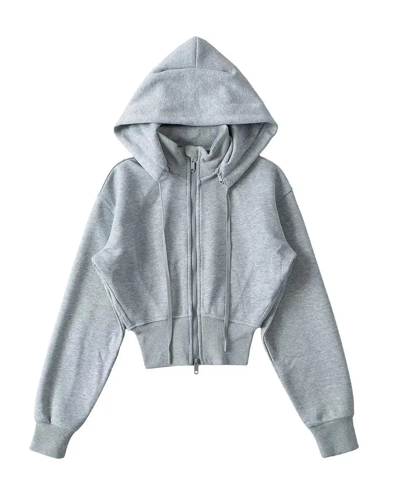 Zip-Up Cropped Sport Jacket