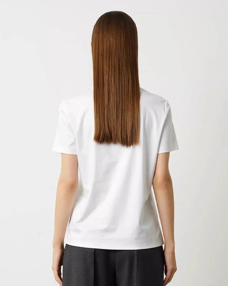 Silk-Cotton-Modal O-Neck Short Sleeve Tee