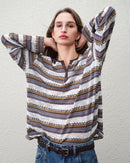Loose-Fit Drop-Shoulder Striped T-Shirt