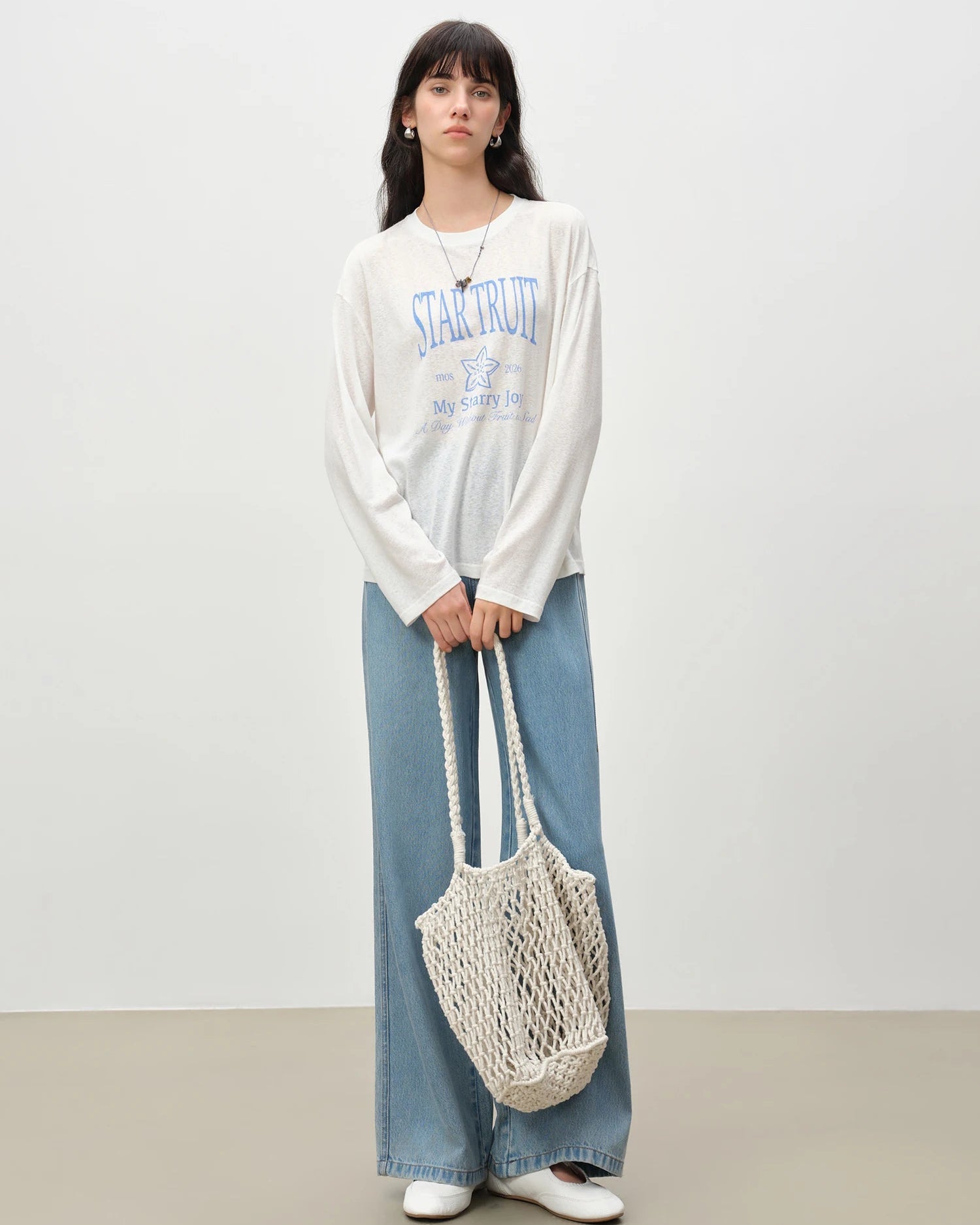 Letter Print Long-Sleeve T-Shirt