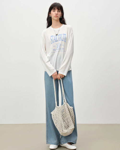 Letter Print Long-Sleeve T-Shirt