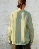 Ramie V-Neck Button-Down Shirt