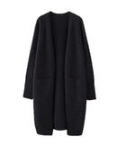 Relaxed Open-Front Knitted Longline Cardigan