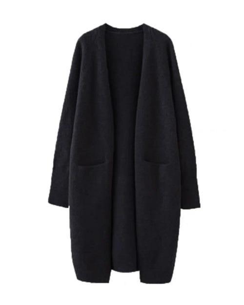 Relaxed Open-Front Knitted Longline Cardigan