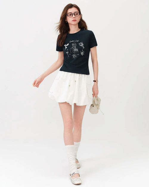 Slim-Fit Cropped Short-Sleeve T-Shirt