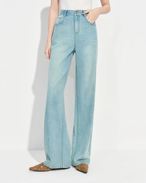 Loose-Fitting High-Waisted Straight-Leg Jeans