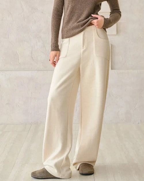 Wide-Leg Trousers With Elastic Waist
