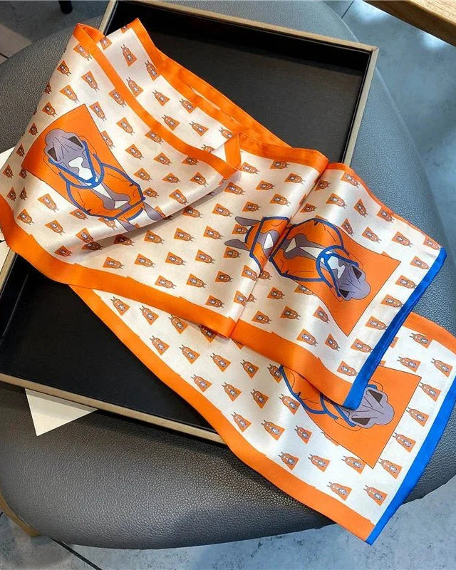 Printed Long Silk Scarf