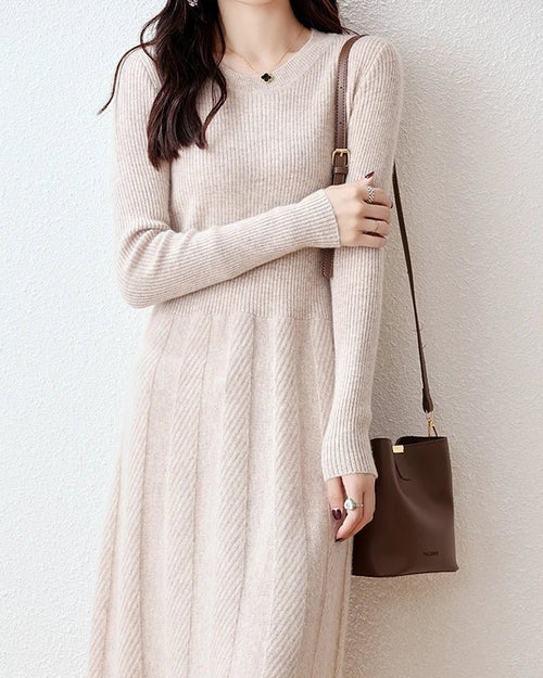 Merino Wool Knitted Sweater Dress
