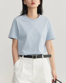 Solid Cotton Relaxed Crew Tee