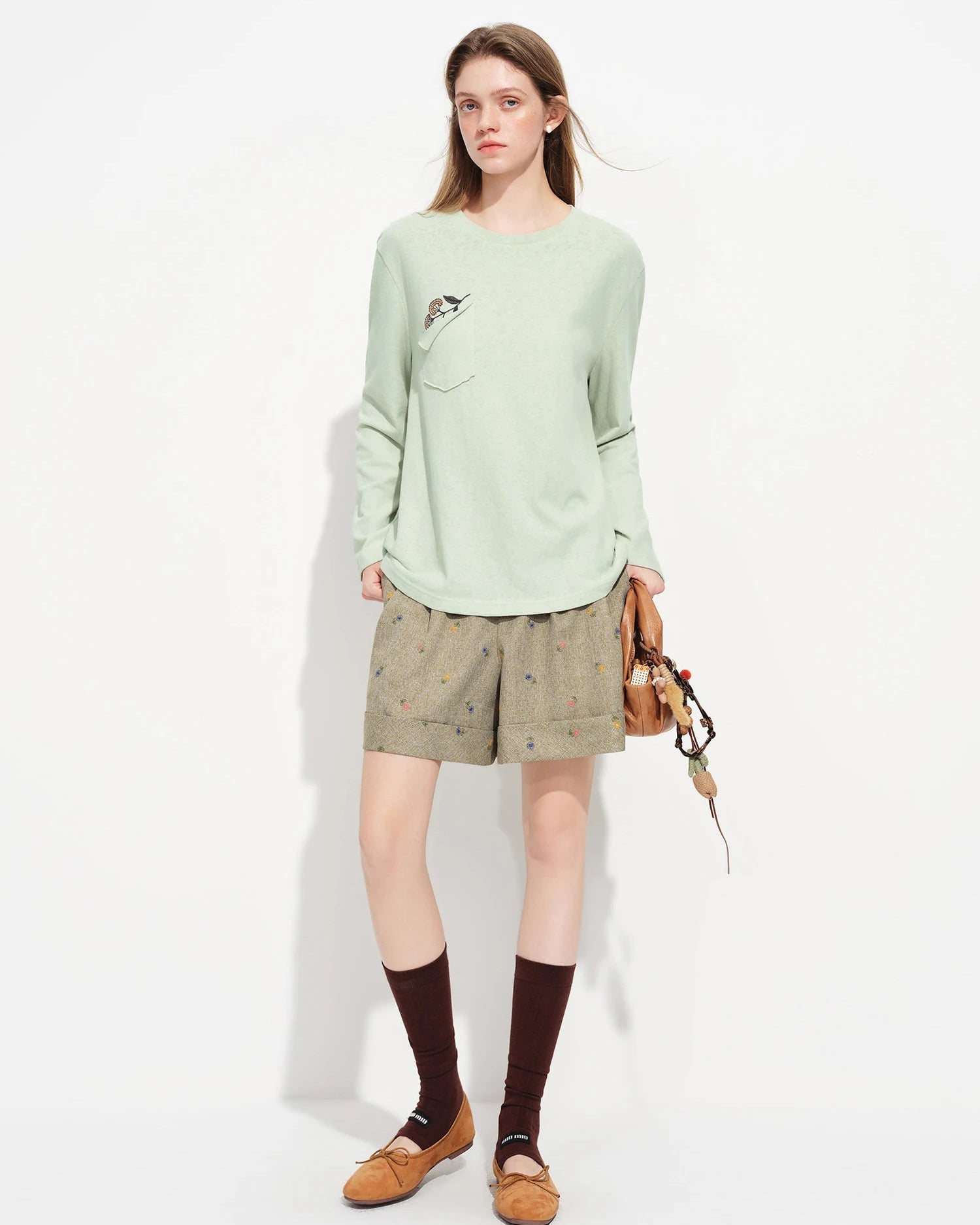 Loose-Fitting Embroidered Sun Protection T-Shirt