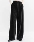 High-Waisted Straight-Leg Knit Pants