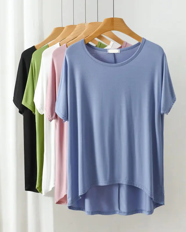 Modal Oversized Short Sleeve Pajama Top