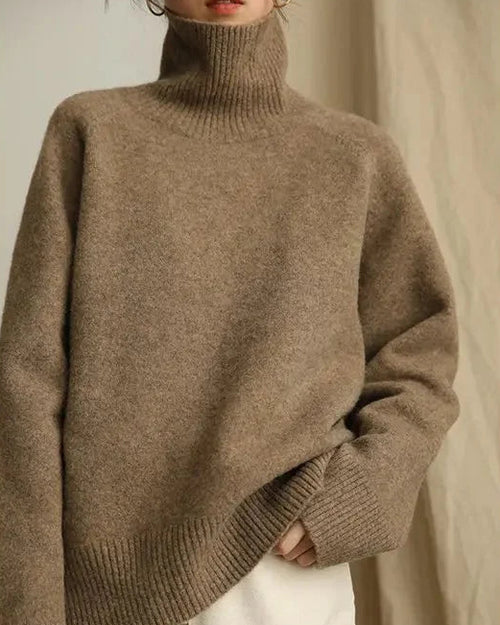 Wool Loose Turtleneck Sweater