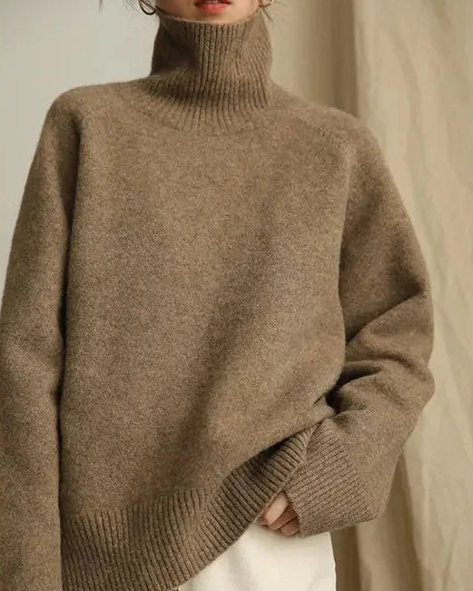 Wool Loose Turtleneck Sweater