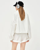Stand-Collar Single-Breasted Short Jacket