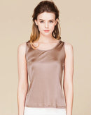 Silk-Viscose Jersey O-Neck Knit Sleeveless Tank Top