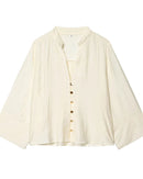 Loose V-Neck Long-Sleeve Shirt