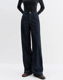 Premium denim high-waisted straight-leg full-length jeans crafted from pure cotton, offering a naturally streamlined silhouette and timeless versatility for your daily activities.