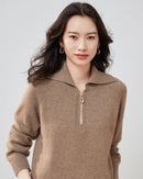 Pure Cashmere Half-zip Collar Jumper