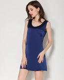 Mulberry Silk Round Neck Sleeveless Mini Dress