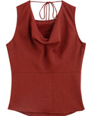 Linen Blend Sleeveless Crew Neck Vest