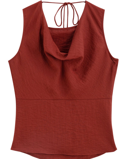 Linen Blend Sleeveless Crew Neck Vest