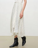 Chiffon Patchwork High-Waisted A-Line Skirt