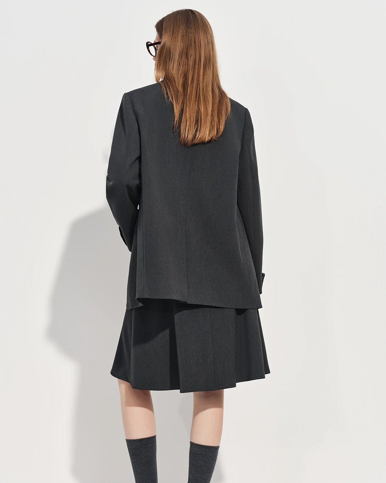 Loose-Fitting Single-Breasted Lapel Suit Jacket