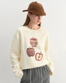 Retro Apple Print Loose T-Shirt