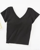 V-Neck Sleep Top with Built-In Chest Pad