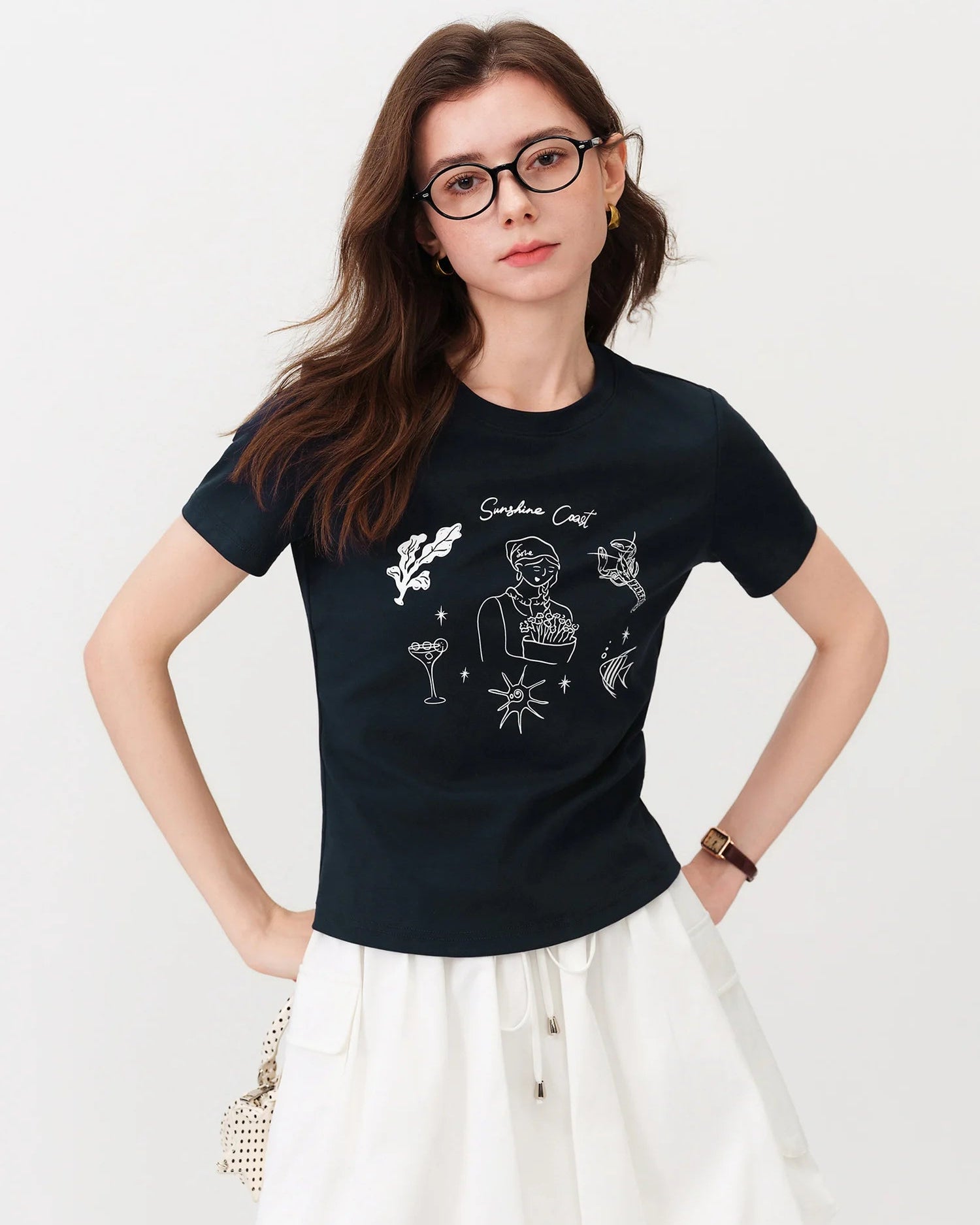 Slim-Fit Cropped Short-Sleeve T-Shirt