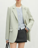 Loose Single-Breasted Notch Lapel Blazer