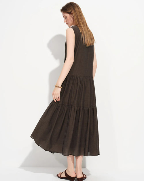 V-Neck Sleeveless A-Line Maxi Dress