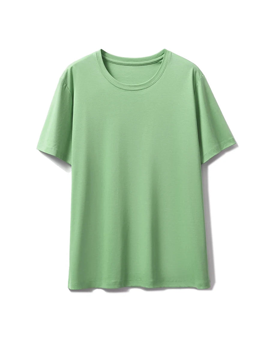 Silk-Cotton-Modal O-Neck Short Sleeve Tee