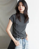 Slim Half-Neck Stretch Knit Women's Top