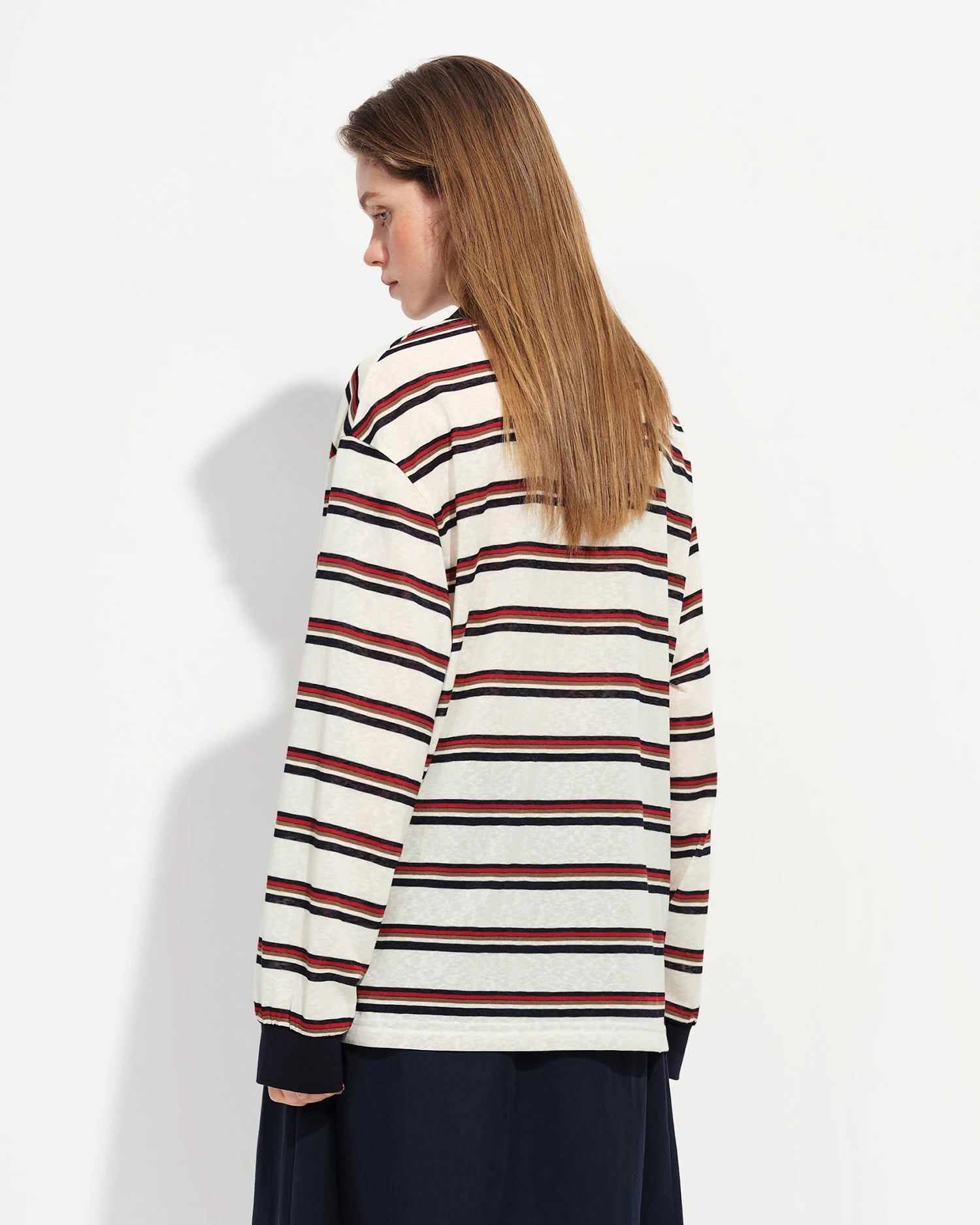Classic Striped Color-Blocked Polo Shirt