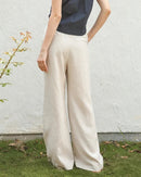 High-Waisted Wide-Leg Straight Pants
