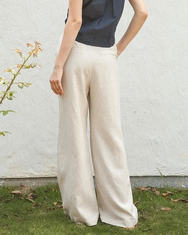 High-Waisted Wide-Leg Straight Pants