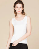 Silk-Viscose Jersey O-Neck Knit Sleeveless Tank Top