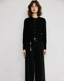 Round Neck Short Wool Cardigan