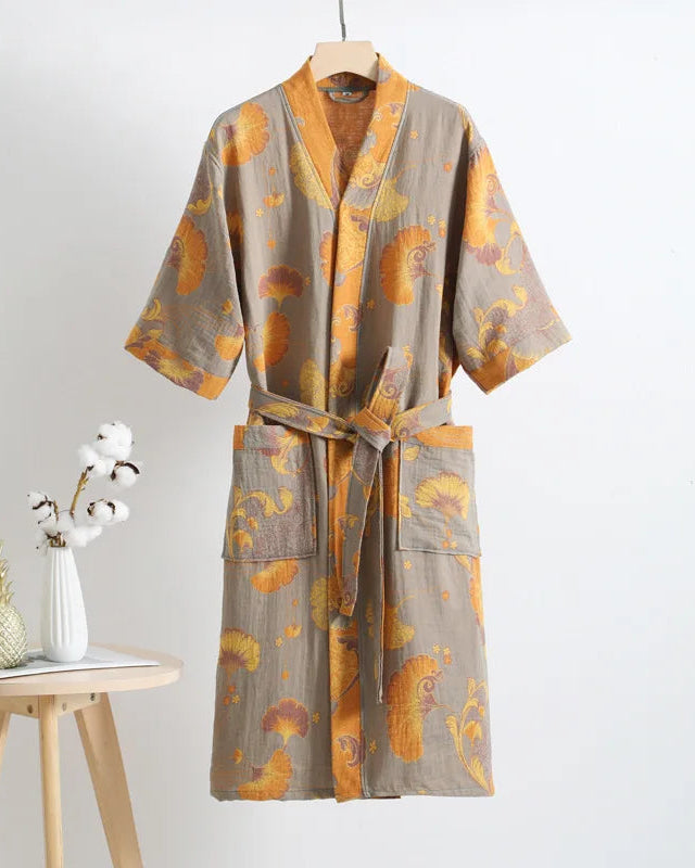 Cotton Double Gauze Japanese Kimono Robe