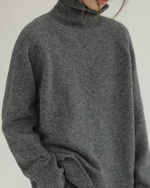 Wool Loose Turtleneck Sweater