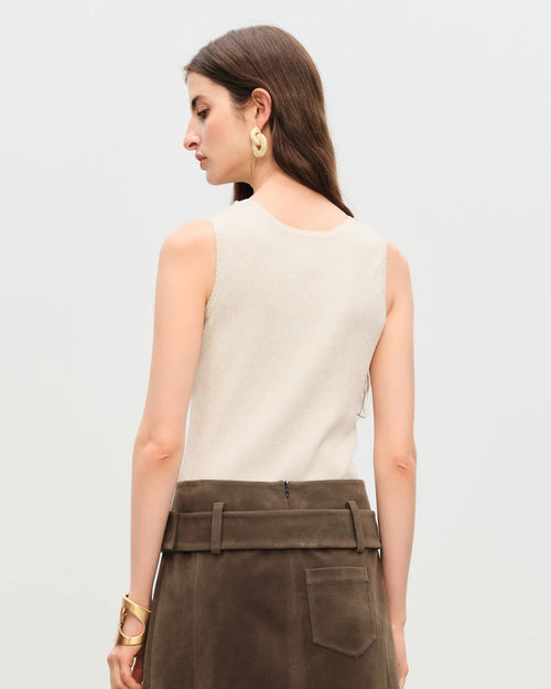 Slim-Fit A-Line Sleeveless Knitted Vest