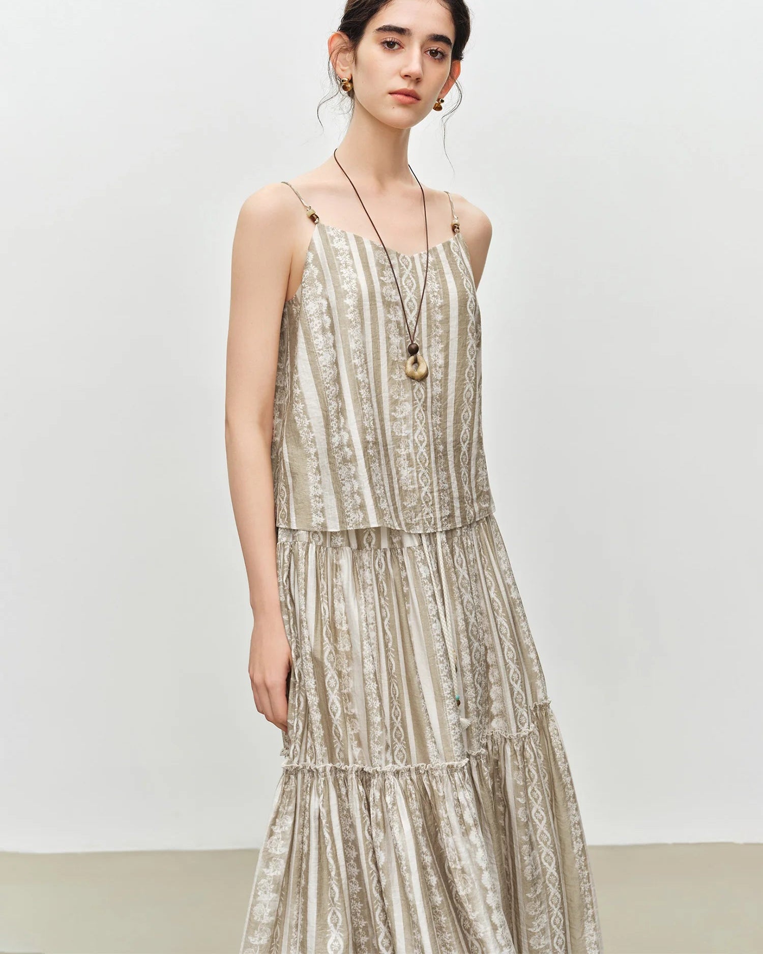 V-Neck Vest And Skirt Set