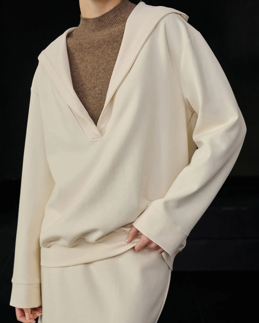 Hooded Loose Pullover Sweatshirt